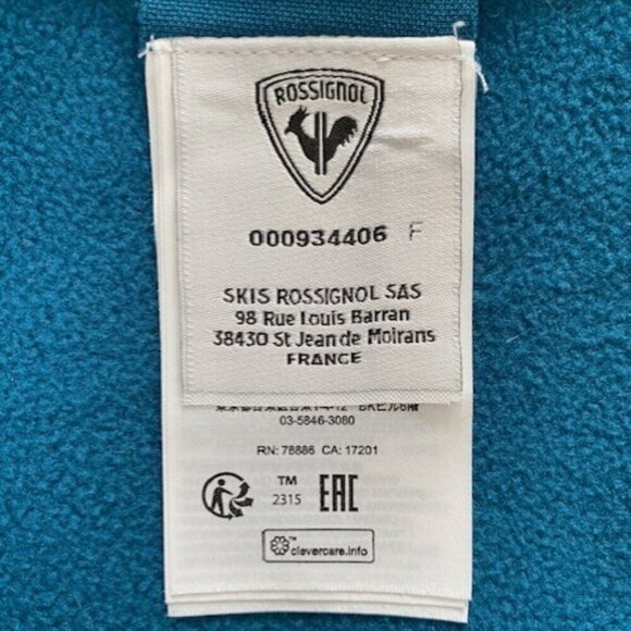 ROSSIGNOL Baltic Blue Full Zip Fleece Jacket Coat Medium - Picture 12 of 14